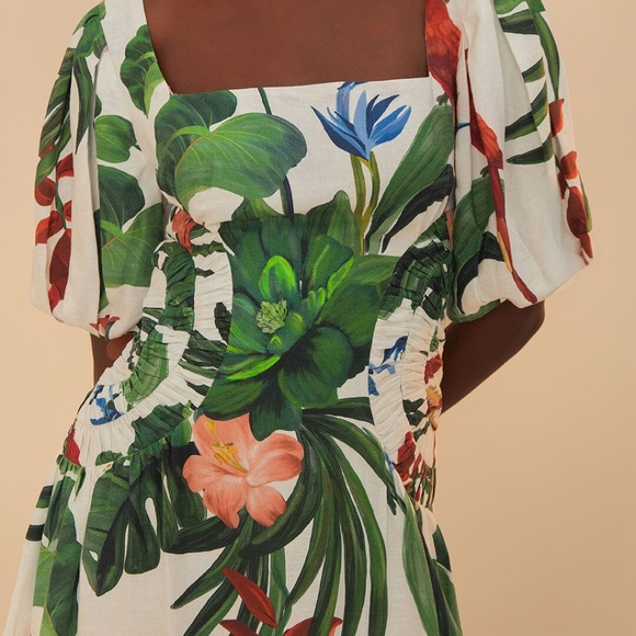 Farm Rio Off-White Midi Dress - Picture 3 of 9